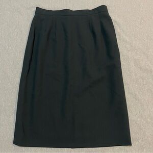 Vintage Bill Burns Nordstrom 100% Worsted Wool Pencil Skirt Black Size 8 Career